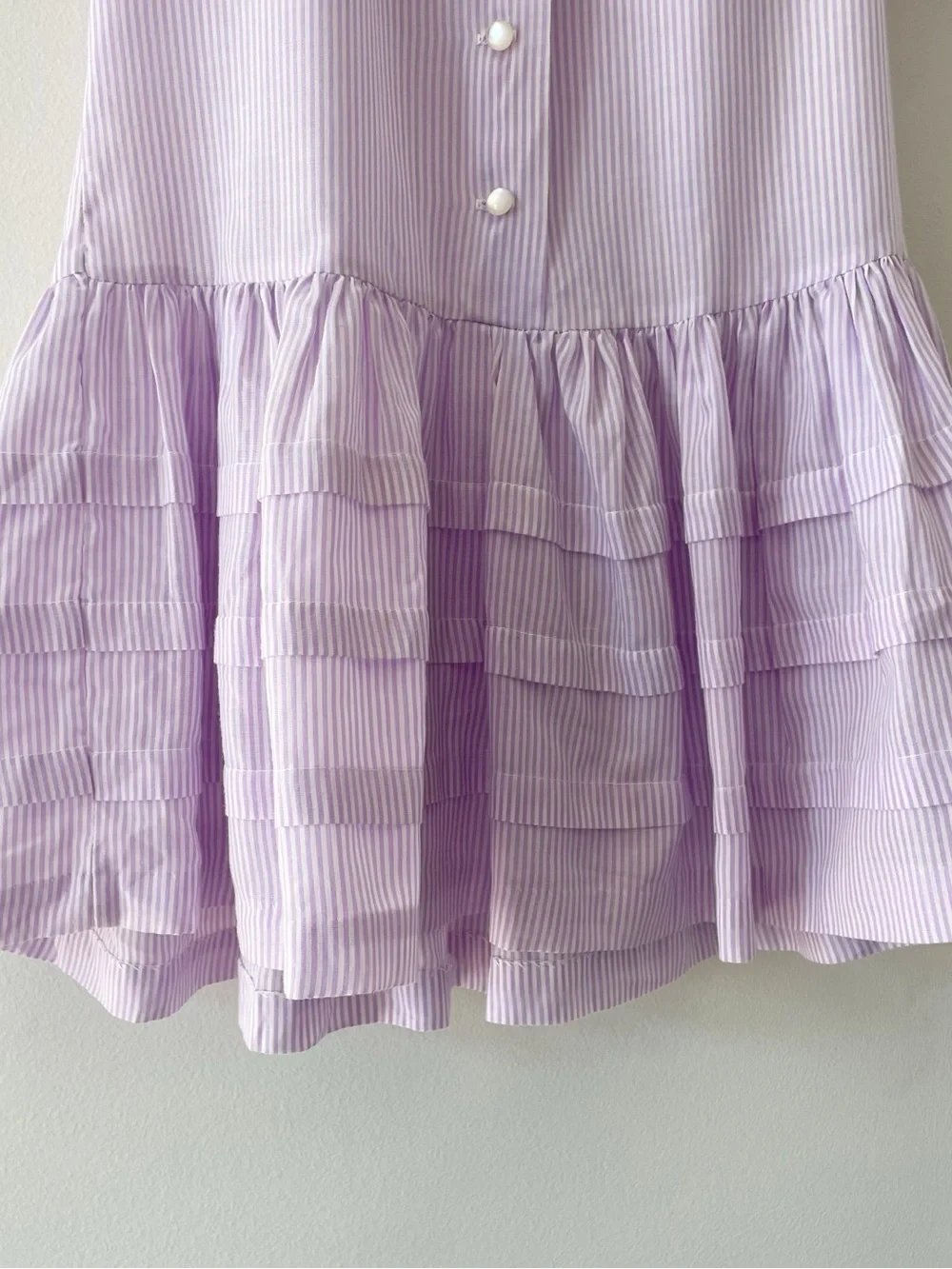 Vintage Rare Editions Lavender Striped Big Collar Dress | Size 8